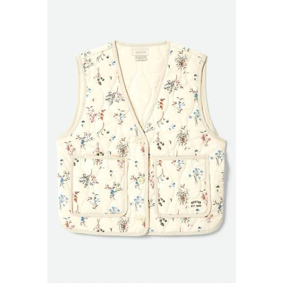 NEW BRIXTON field floral quilted vest in whitecap/ditsy floral - Picture 6 of 6